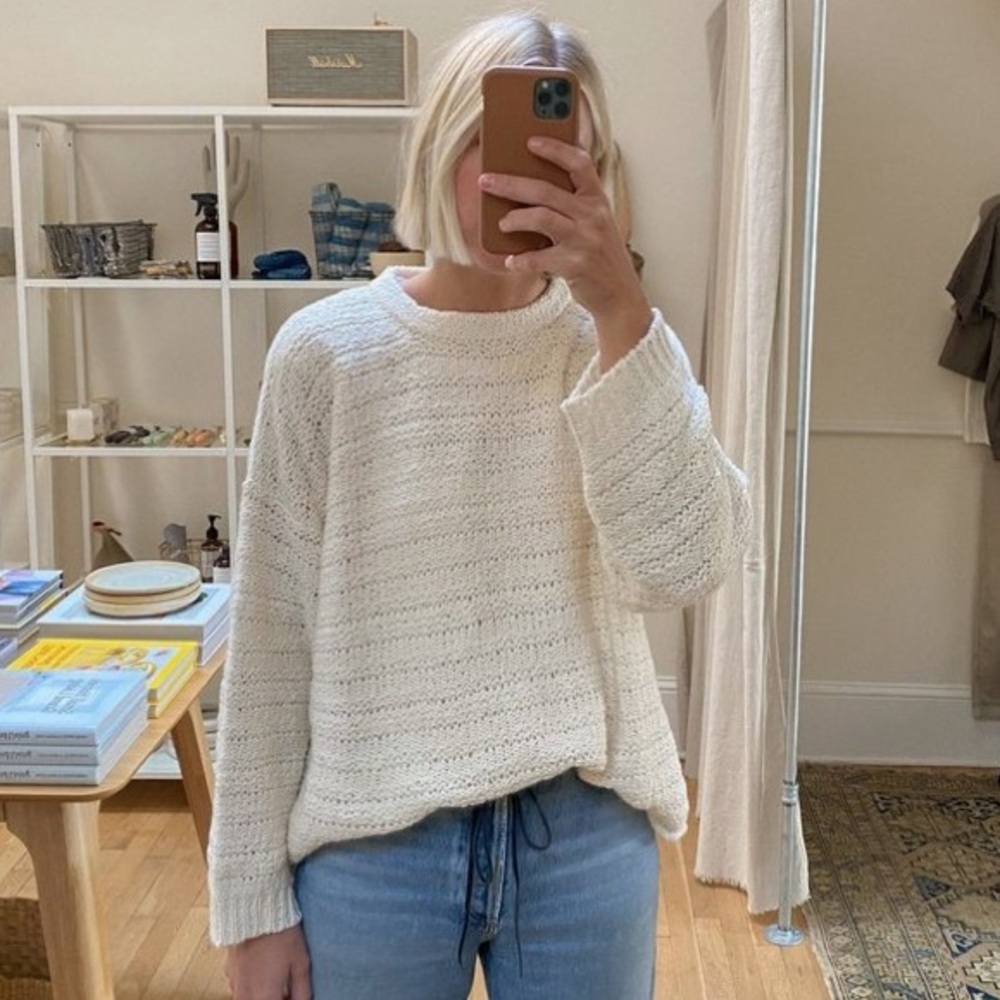 NEW Free People Oversized Pullover Cotton Sweater